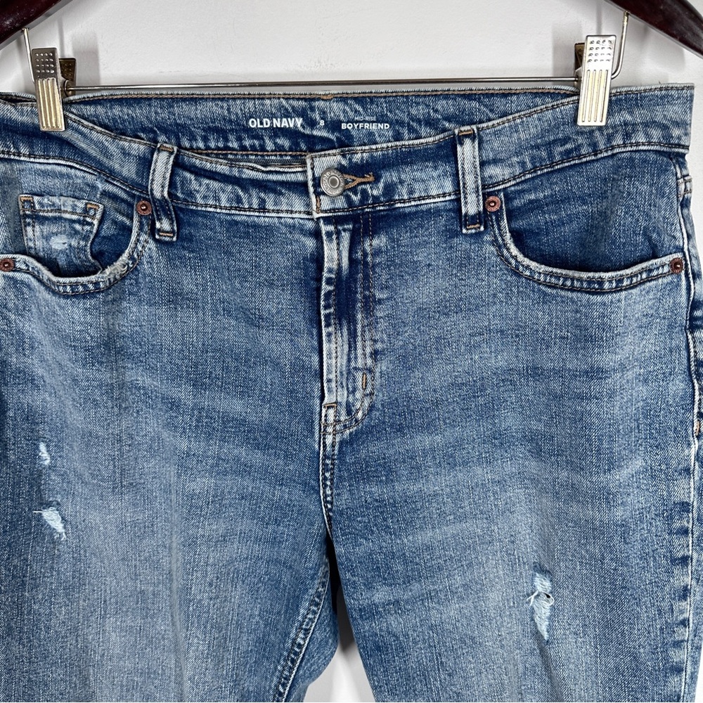 Old Navy Mid Rise Acid Wash Boyfriend Jeans size 8 - Picture 2 of 6